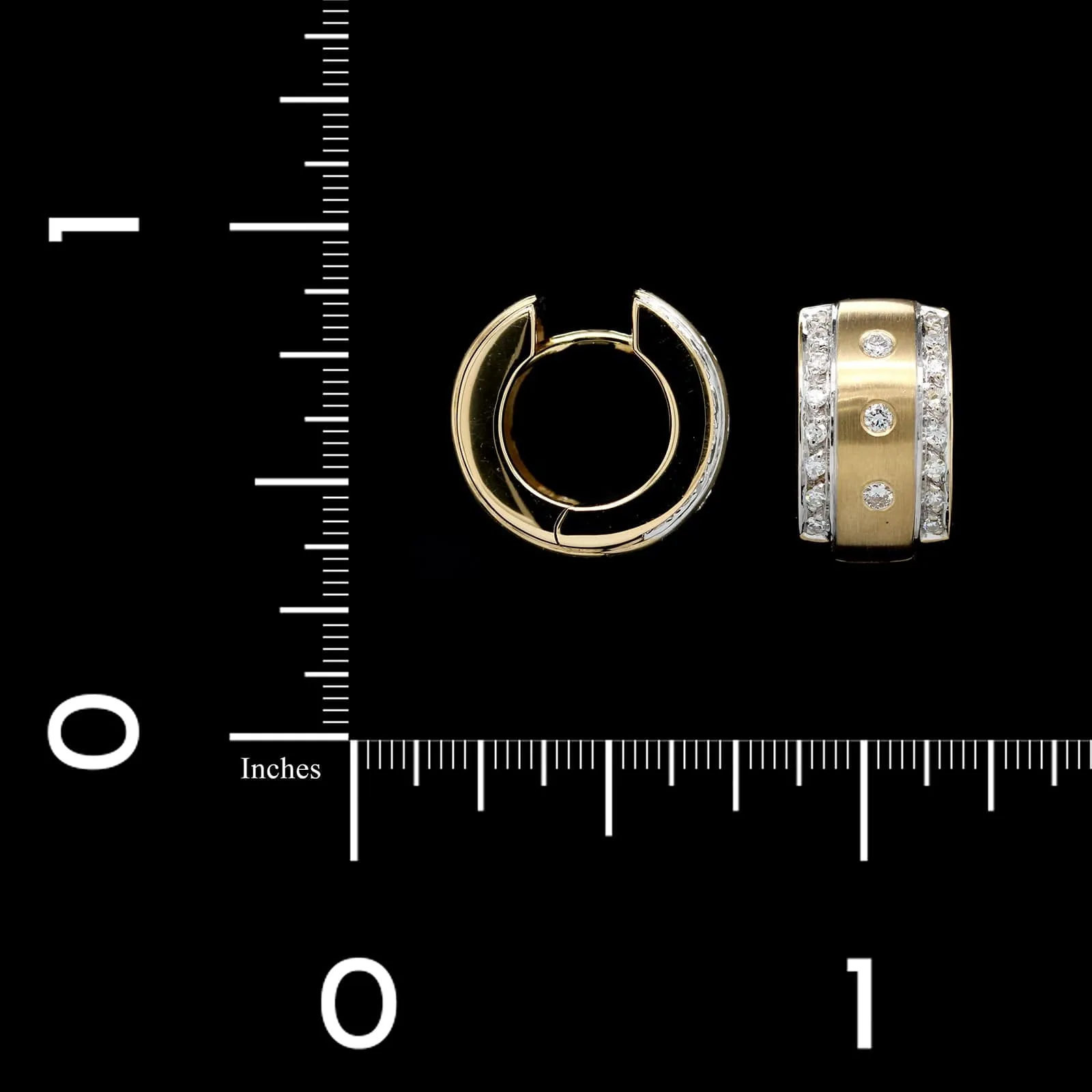 18K Yellow Gold Estate Diamond Hoops