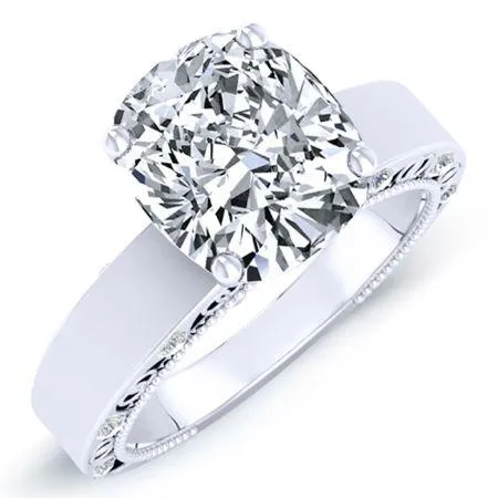 Acacia Diamond Matching Band for Cushion Center (Band Only. Engagement Ring Not Included)