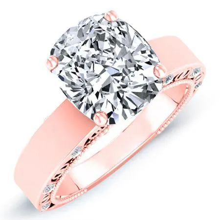 Acacia Diamond Matching Band for Cushion Center (Band Only. Engagement Ring Not Included)