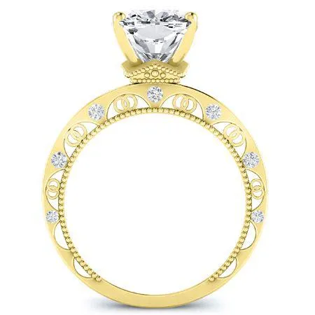 Acacia Diamond Matching Band for Cushion Center (Band Only. Engagement Ring Not Included)