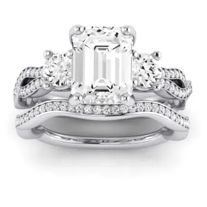 Bottlebrush Diamond Matching Band for Emerald Center (Band Only. Engagement Ring Not Included)