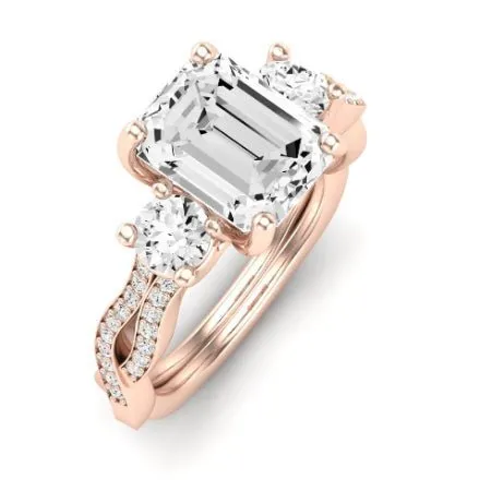 Bottlebrush Diamond Matching Band for Emerald Center (Band Only. Engagement Ring Not Included)