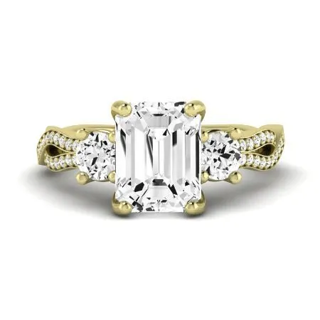 Bottlebrush Diamond Matching Band for Emerald Center (Band Only. Engagement Ring Not Included)