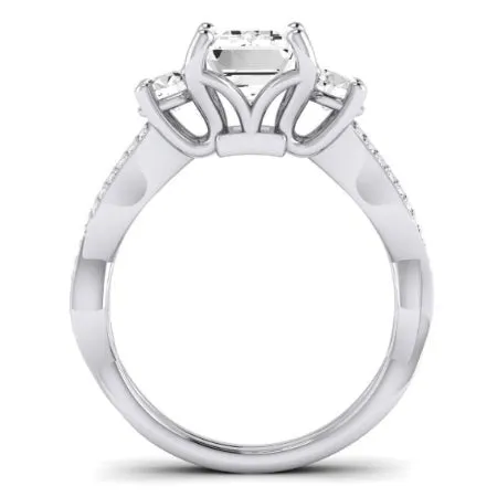 Bottlebrush Diamond Matching Band for Emerald Center (Band Only. Engagement Ring Not Included)