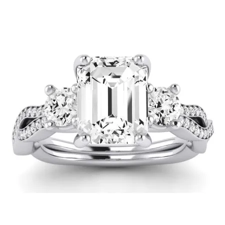 Bottlebrush Diamond Matching Band for Emerald Center (Band Only. Engagement Ring Not Included)