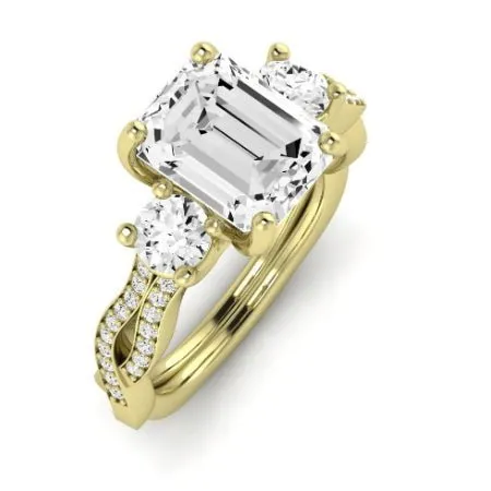 Bottlebrush Diamond Matching Band for Emerald Center (Band Only. Engagement Ring Not Included)