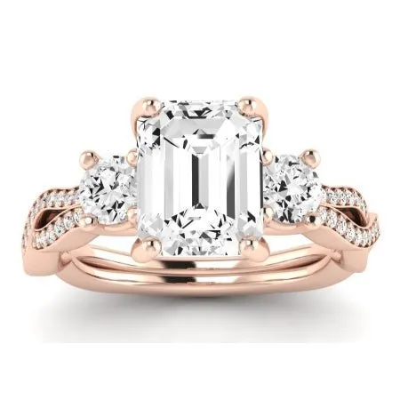 Bottlebrush Diamond Matching Band for Emerald Center (Band Only. Engagement Ring Not Included)