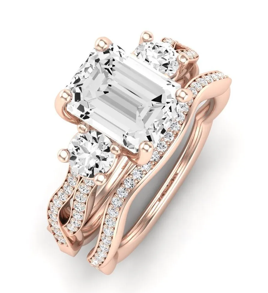 Bottlebrush Diamond Matching Band for Emerald Center (Band Only. Engagement Ring Not Included)
