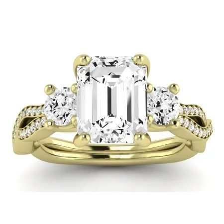 Bottlebrush Diamond Matching Band for Emerald Center (Band Only. Engagement Ring Not Included)