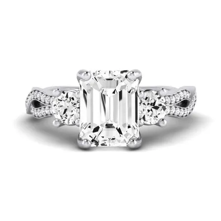 Bottlebrush Diamond Matching Band for Emerald Center (Band Only. Engagement Ring Not Included)