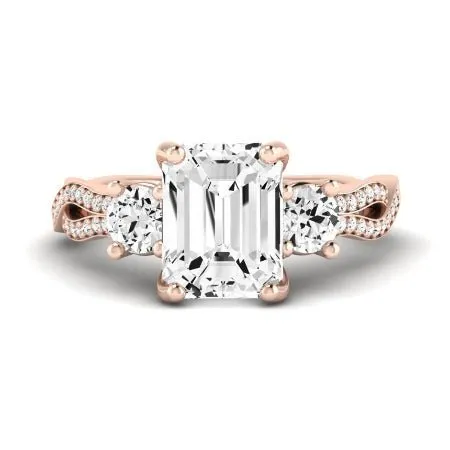 Bottlebrush Diamond Matching Band for Emerald Center (Band Only. Engagement Ring Not Included)