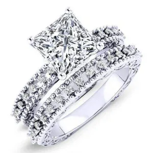 Carmel Lab Diamond Matching Band for Princess Center (Band Only. Engagement Ring Not Included)