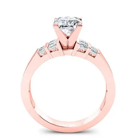 Carnation Diamond Matching Band  For Cushion Center(Band Only. Engagement Ring Not Included)