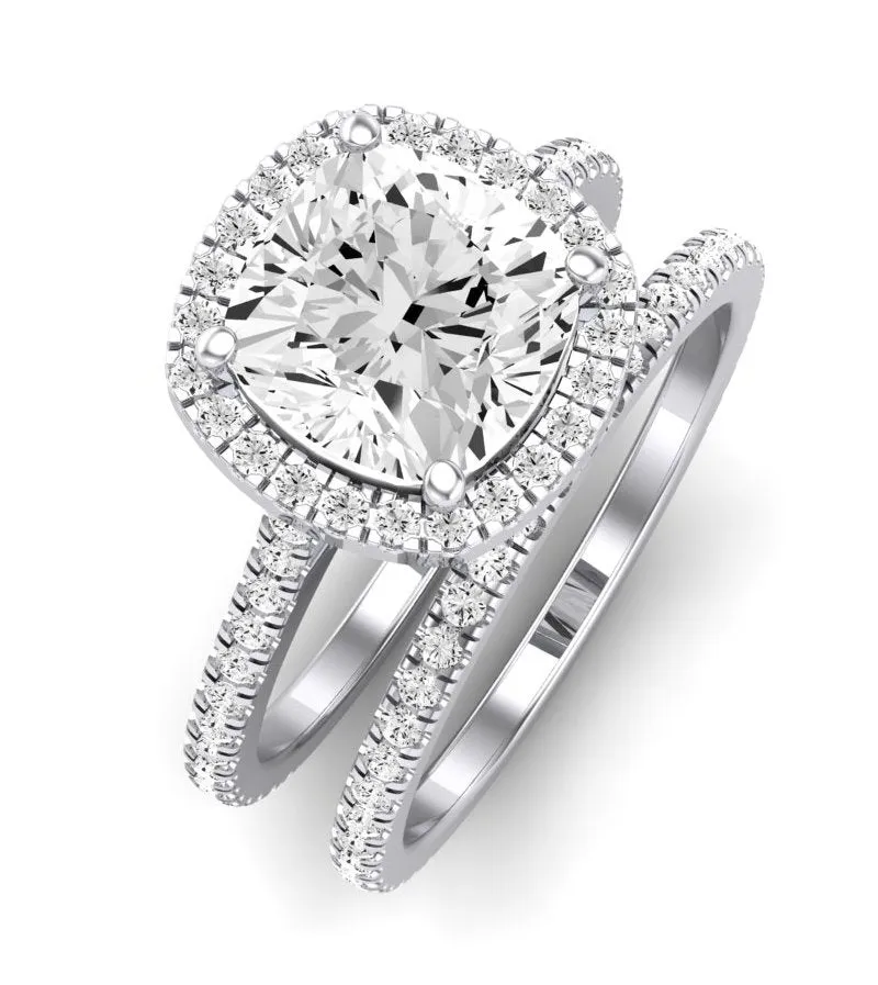 Columbine Diamond Matching Band  For Cushion Center(Band Only. Engagement Ring Not Included)