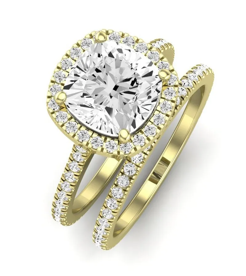 Columbine Diamond Matching Band  For Cushion Center(Band Only. Engagement Ring Not Included)