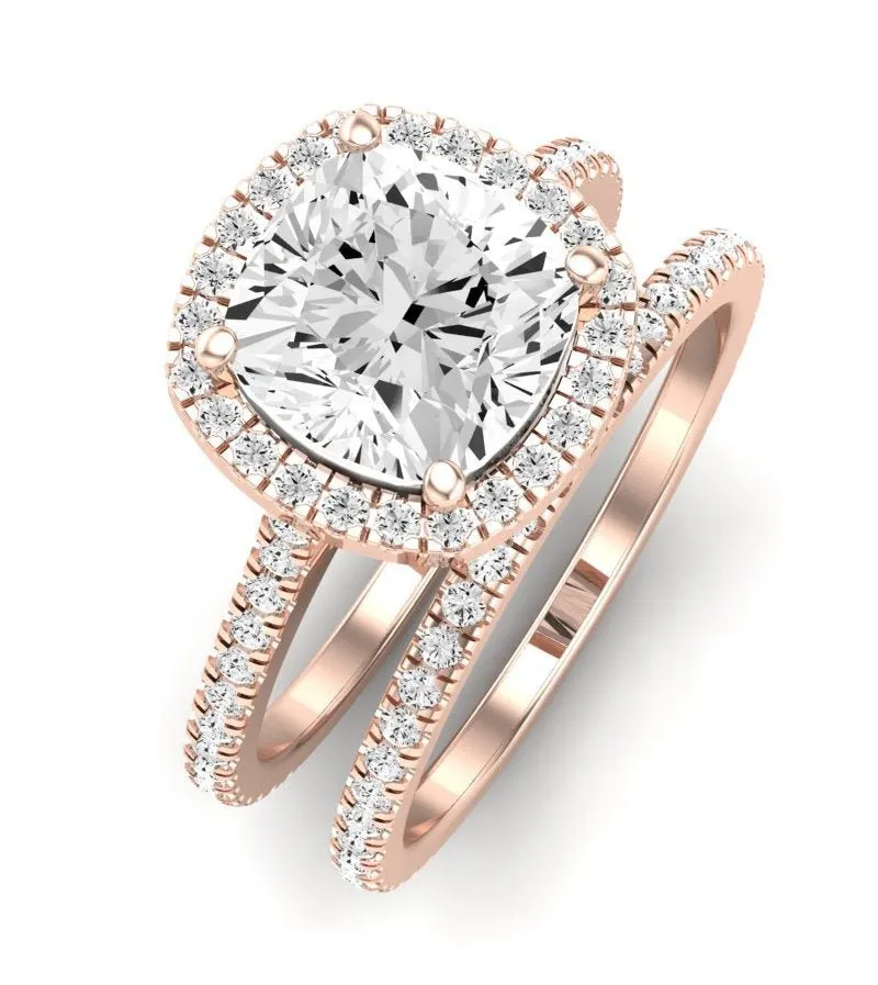 Columbine Diamond Matching Band  For Cushion Center(Band Only. Engagement Ring Not Included)