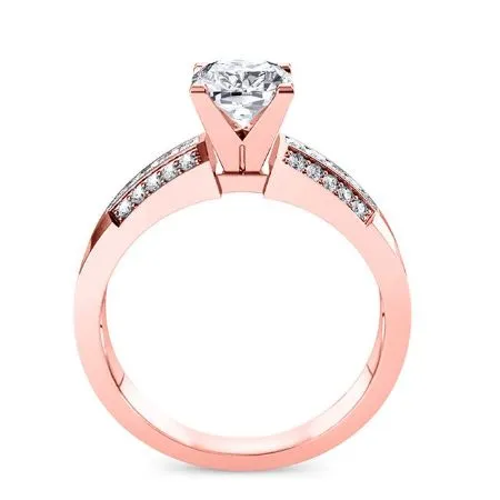 Crocus Diamond Matching Band for Cushion Center  (Band Only. Engagement Ring Not Included)