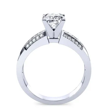 Crocus Diamond Matching Band for Cushion Center  (Band Only. Engagement Ring Not Included)