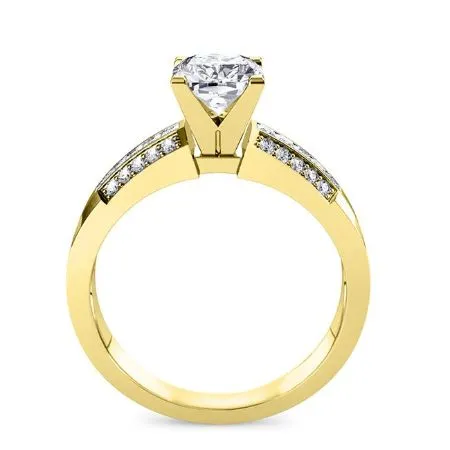 Crocus Diamond Matching Band for Cushion Center  (Band Only. Engagement Ring Not Included)