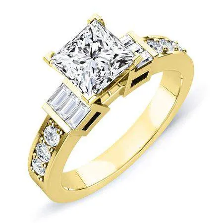 Daisy Diamond Matching Band for Princess Center (Band Only. Engagement Ring Not Included)