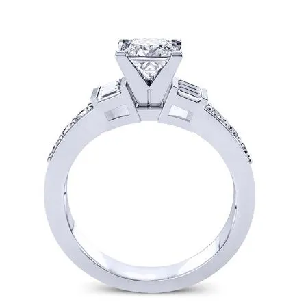 Daisy Diamond Matching Band for Princess Center (Band Only. Engagement Ring Not Included)