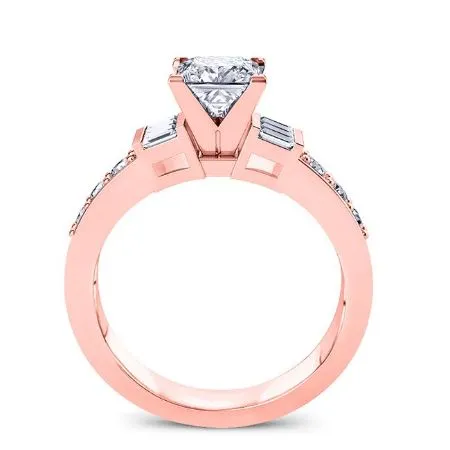 Daisy Diamond Matching Band for Princess Center (Band Only. Engagement Ring Not Included)