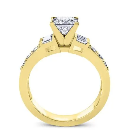 Daisy Diamond Matching Band for Princess Center (Band Only. Engagement Ring Not Included)