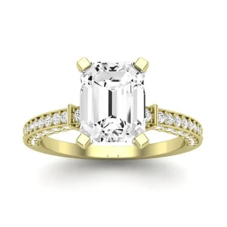 Daphne Lab Diamond Matching Band for Emerald Center (Band Only. Engagement Ring Not Included)