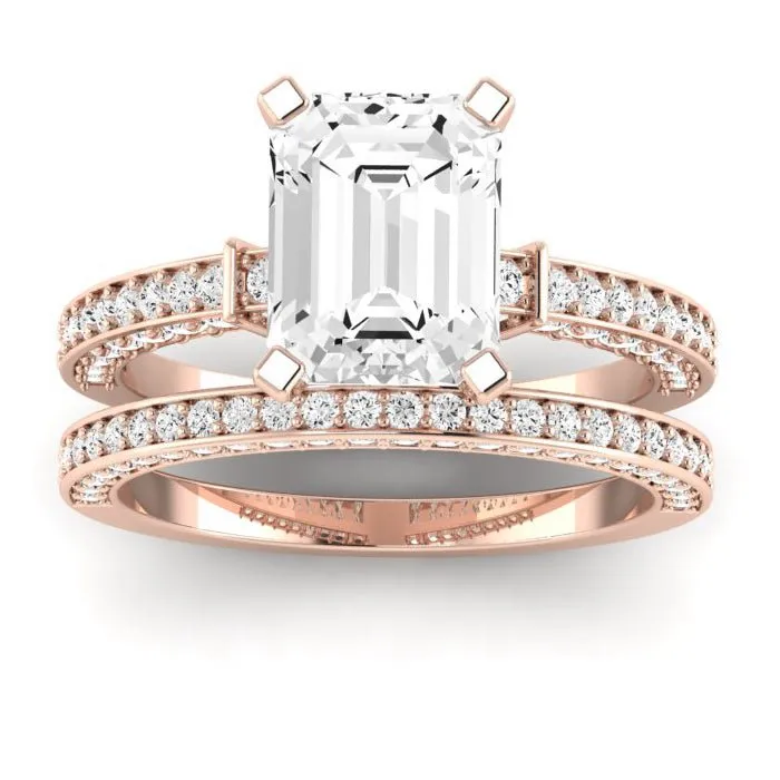 Daphne Lab Diamond Matching Band for Emerald Center (Band Only. Engagement Ring Not Included)