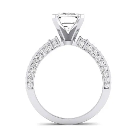 Daphne Lab Diamond Matching Band for Emerald Center (Band Only. Engagement Ring Not Included)