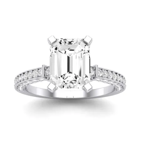 Daphne Lab Diamond Matching Band for Emerald Center (Band Only. Engagement Ring Not Included)