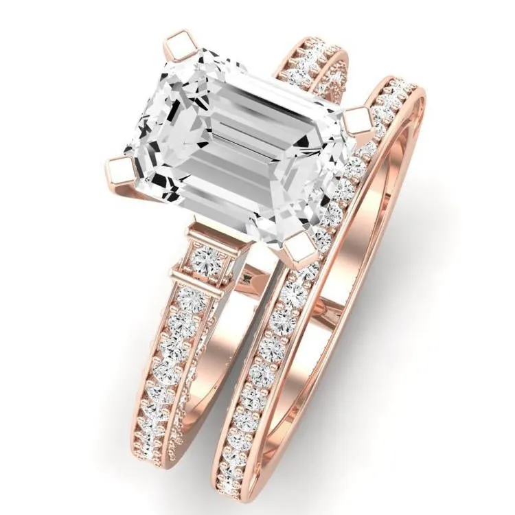 Daphne Lab Diamond Matching Band for Emerald Center (Band Only. Engagement Ring Not Included)