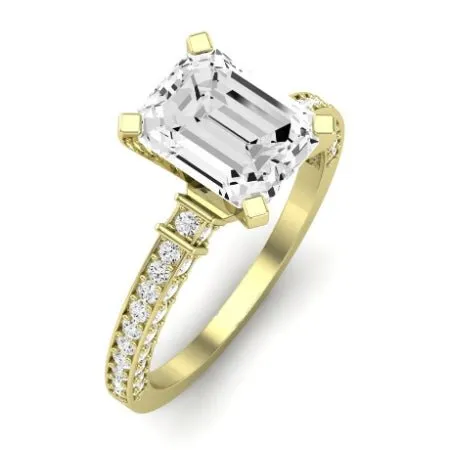 Daphne Lab Diamond Matching Band for Emerald Center (Band Only. Engagement Ring Not Included)