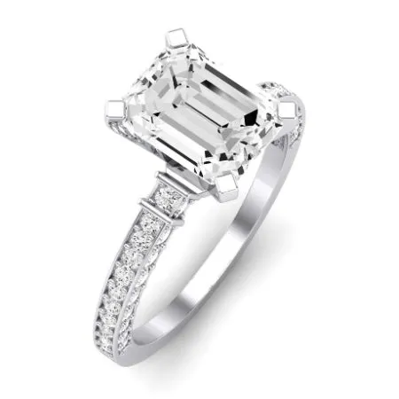 Daphne Lab Diamond Matching Band for Emerald Center (Band Only. Engagement Ring Not Included)