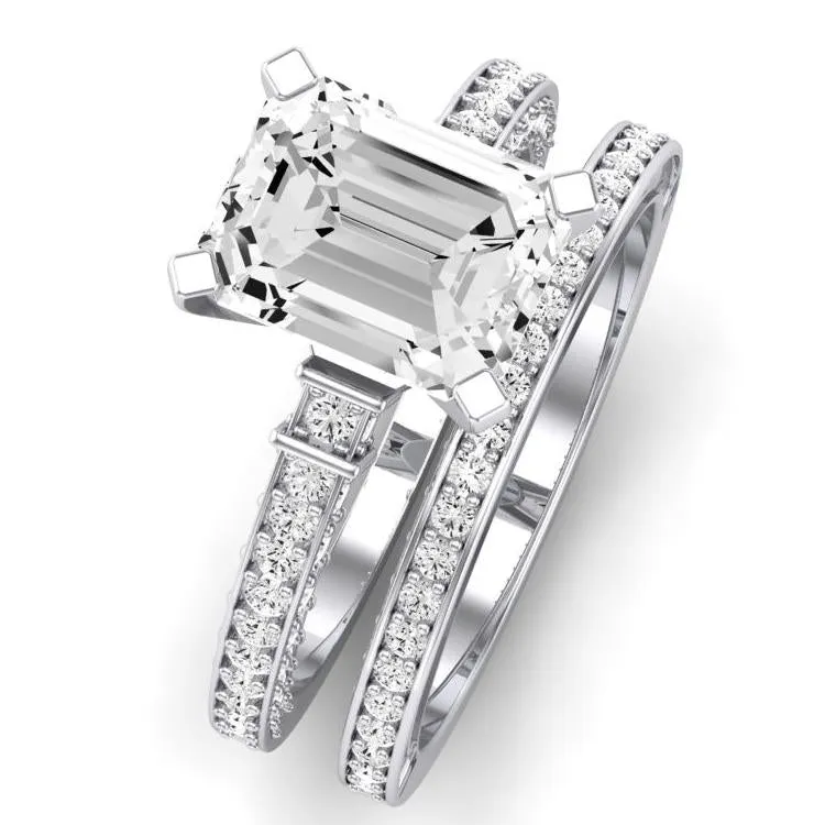 Daphne Lab Diamond Matching Band for Emerald Center (Band Only. Engagement Ring Not Included)