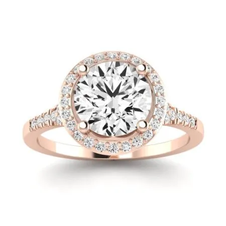 Desert Rose Diamond Matching Band for Round Center (Band Only. Engagement Ring Not Included)