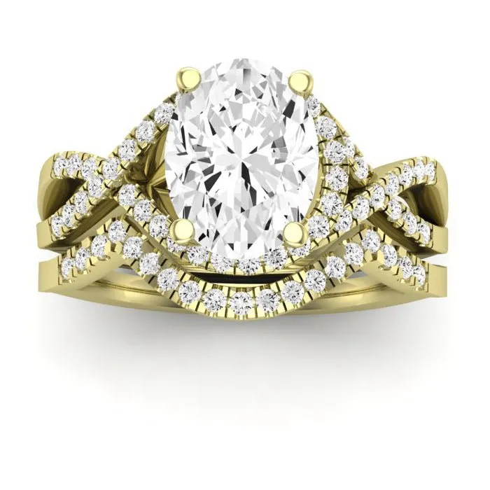 Dianella Diamond Matching Band for Oval Center (Band Only. Engagement Ring Not Included)
