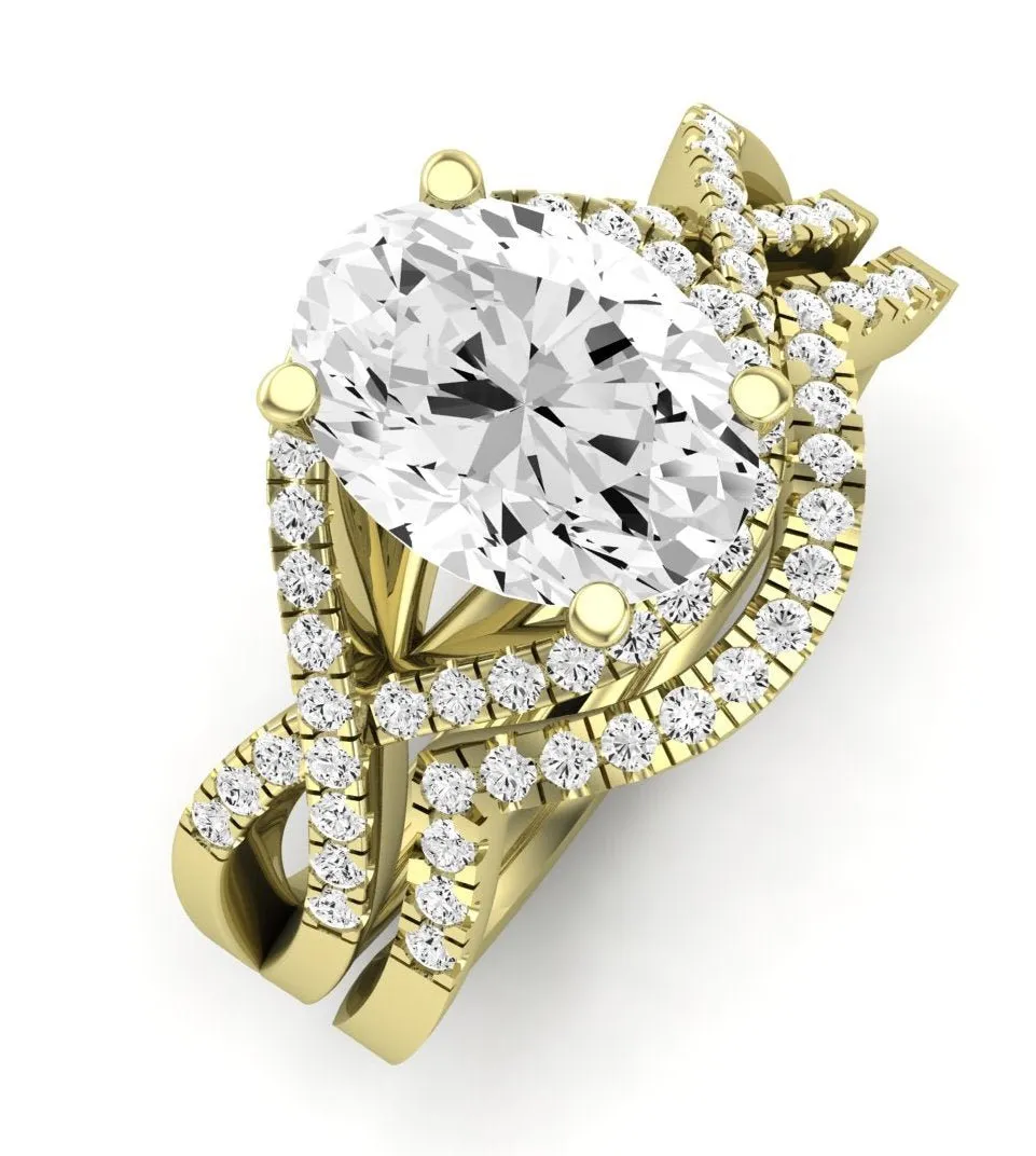 Dianella Diamond Matching Band for Oval Center (Band Only. Engagement Ring Not Included)