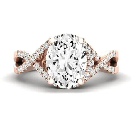 Dianella Diamond Matching Band for Oval Center (Band Only. Engagement Ring Not Included)