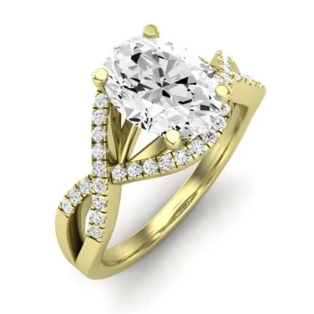 Dianella Diamond Matching Band for Oval Center (Band Only. Engagement Ring Not Included)