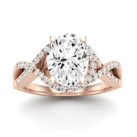 Dianella Diamond Matching Band for Oval Center (Band Only. Engagement Ring Not Included)