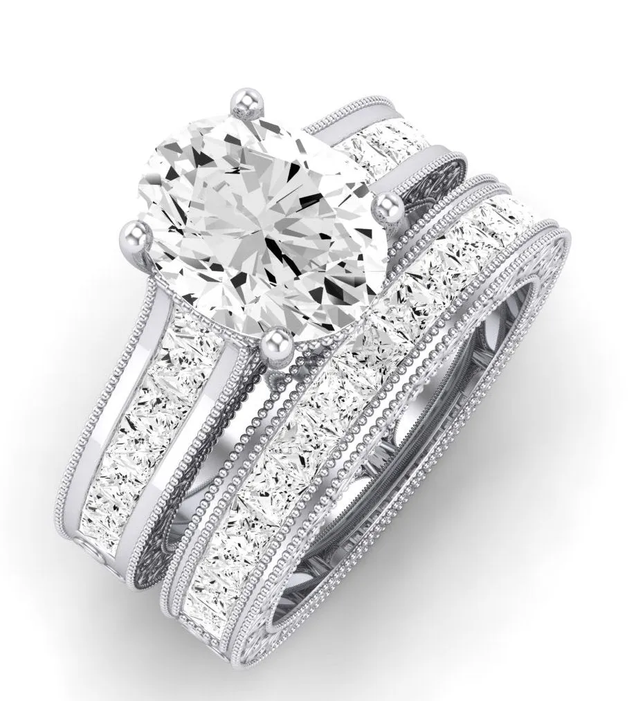 Edelweiss Diamond Matching Band for Oval Center (Band Only. Engagement Ring Not Included)