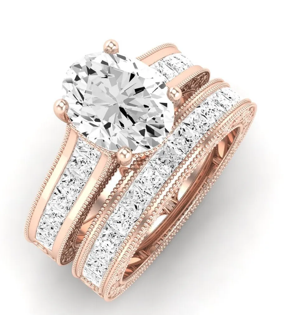 Edelweiss Diamond Matching Band for Oval Center (Band Only. Engagement Ring Not Included)