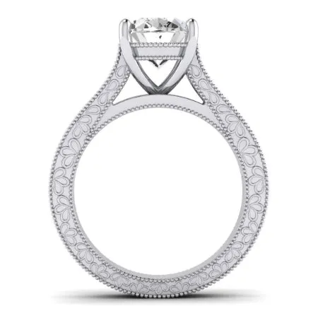 Edelweiss Diamond Matching Band for Oval Center (Band Only. Engagement Ring Not Included)