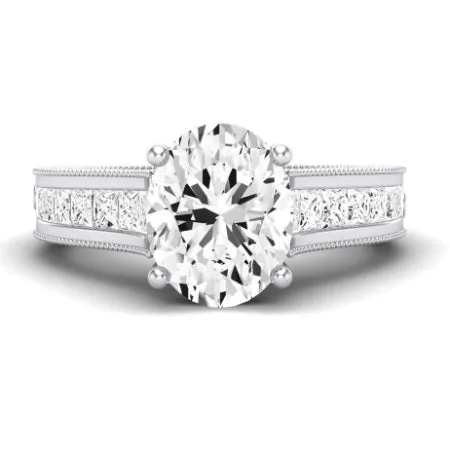 Edelweiss Diamond Matching Band for Oval Center (Band Only. Engagement Ring Not Included)