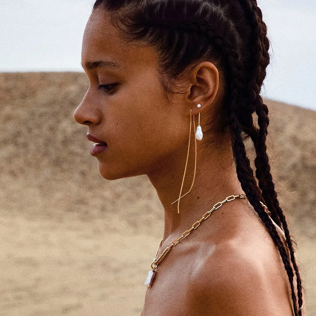 ENCHANTMENT recycled chain earrings gold-plated