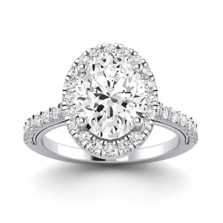 Florizel Moissanite Matching Band for Oval Center (Band Only. Engagement Ring Not Included)