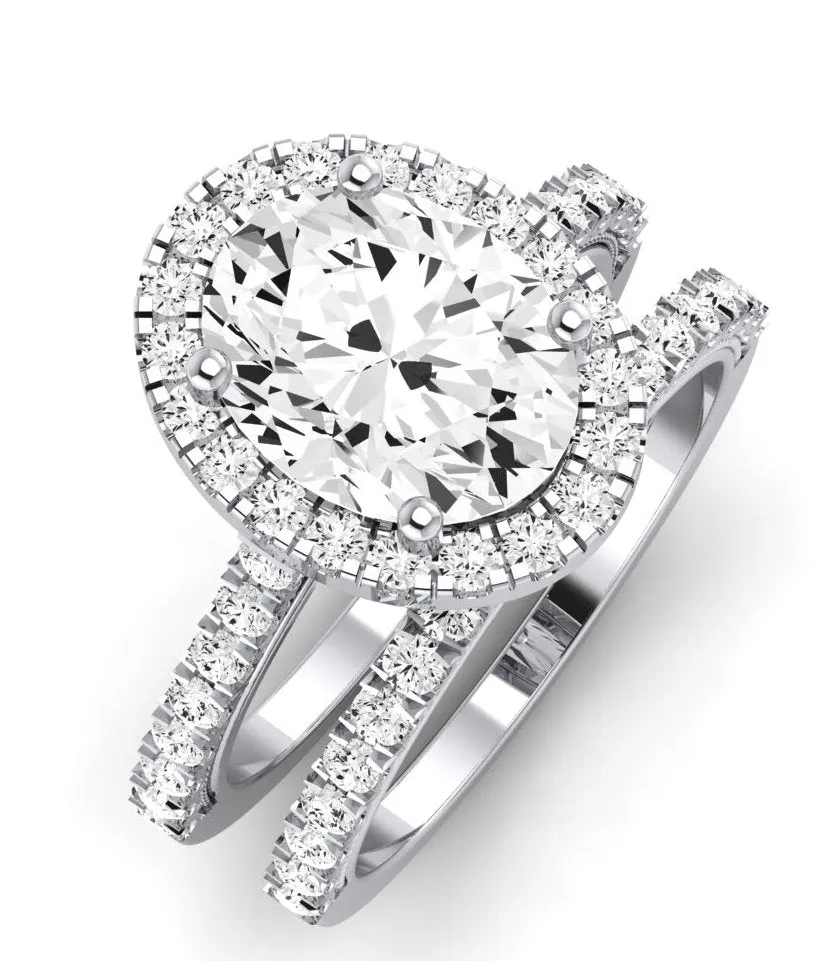 Florizel Moissanite Matching Band for Oval Center (Band Only. Engagement Ring Not Included)