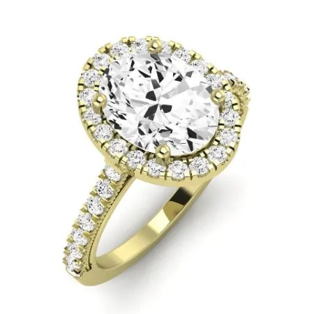 Florizel Moissanite Matching Band for Oval Center (Band Only. Engagement Ring Not Included)