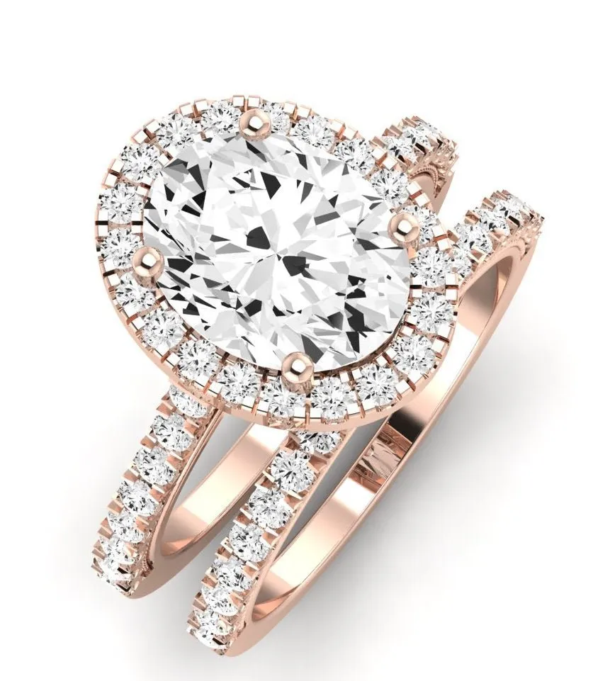 Florizel Moissanite Matching Band for Oval Center (Band Only. Engagement Ring Not Included)